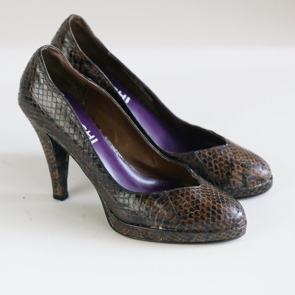 Falchi By Carlos Falchi Real Snakeskin Heels